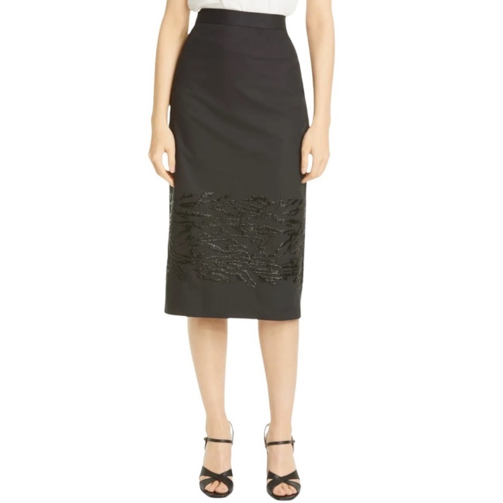 NEW • Rachel Comey • Eros Sequin Black Pencil Skirt Lined 0 Womens Work wear